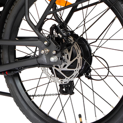Eunorau T1 Recumbent Trike wheel and disc brake close-up