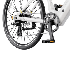 Heybike Venus Electric Bike crankset, pedal, and rear derailleur