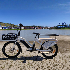 Eunorau MAX-CARGO 2.0 electric cargo bike outdoors
