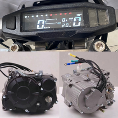 MotoTec Venom 72V 12000W Electric Dirt Bike digital display and motor components