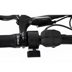 Himiway D7 / Full Suspension Electric Hunting Bike close-up showing handlebar control buttons and grip