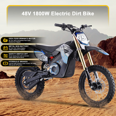 MotoTec 48V Pro 1800W Electric Dirt Bike feature overview