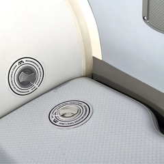Aqua Marina AIRCAT 3.35m Inflatable Catamaran close-up showing air valves and textured floor