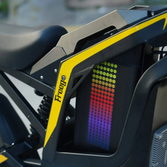 FreeGo Nova 4 Mid-Drive Electric Dirt Bike frame and battery detail