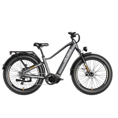 Black Heybike Alpha step-over electric bike shown from the side.