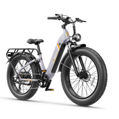 Jasion Thunder electric bike, front three-quarter view, light gray color