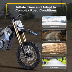 MotoTec 48V Pro 1800W Electric Dirt Bike tire and road condition guide