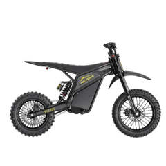 Side view of the Midnight Black Heybike Villain electric dirt bike.