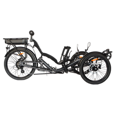 Eunorau T1 Recumbent Trike side view in black