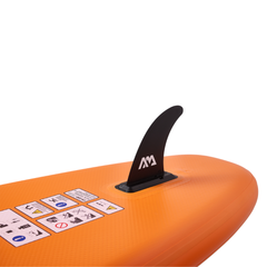 Aqua Marina AMgo Turbo 330 with BlueDrive S Power Fin Set close-up showing rear fin and board tail