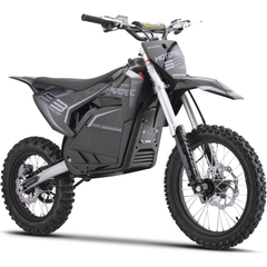 MotoTec 72V Pro 5000W Electric Dirt Bike front three-quarter view in Grey