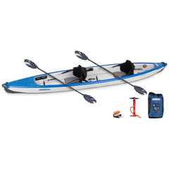 Sea Eagle 473rl RazorLite – DS Pro Tandem Package inflatable kayak with paddles, pump, and carry bag