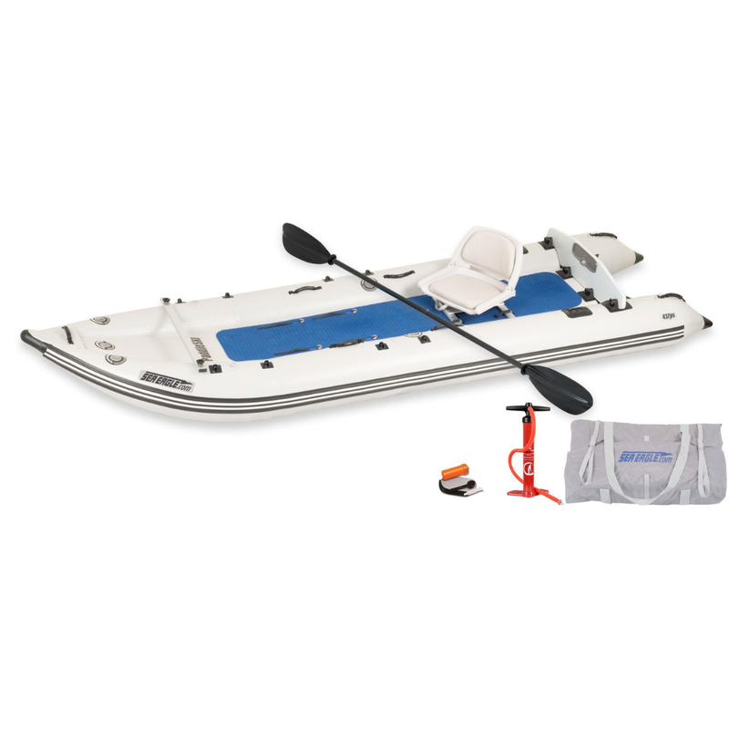 Sea Eagle 437ps Paddleski – Start Up Package inflatable boat with paddle, pump, and carry bag