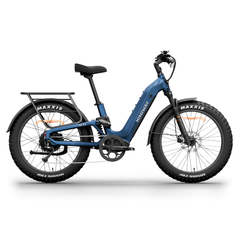 Himiway D5 2.0 ST electric bike in Midnight Blue side view with rear rack and fat tires