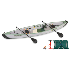 Sea Eagle TC16 Travel Canoe – Start Up inflatable canoe with paddles, pump, and carry bag