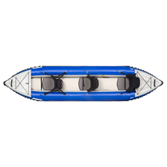 Sea Eagle 420x Explorer – Deluxe Package overhead view with seats and blue hull design