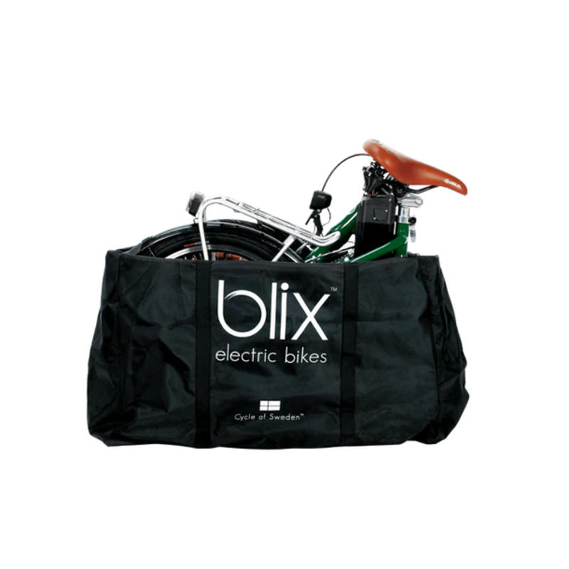 Blix Vika Carrying Bag holding a folded Vika electric bike