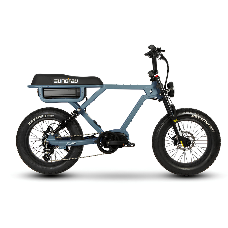 Eunorau Flash 2.0 electric bike side view in blue