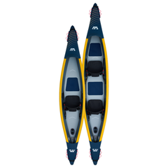 Aqua Marina Tomahawk AIR-K 14'5" Kayak top view showing two seats and long inflatable kayak design