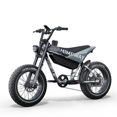 Himiway C5 electric bike side view in black with fat tires and retro-style frame