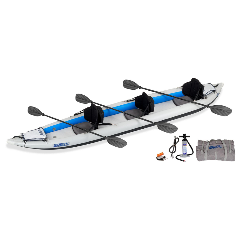 Sea Eagle Classic 465ftc FastTrack – Pro Package inflatable kayak with paddles, pump, repair kit, and carry bag