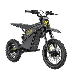 Front three-quarter view of the Midnight Black Heybike Villain.