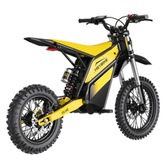 Rear three-quarter view of the Classic yellow Heybike Villain.