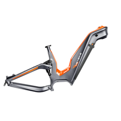 Orange and gray Heybike Hero step-through electric bike frame.