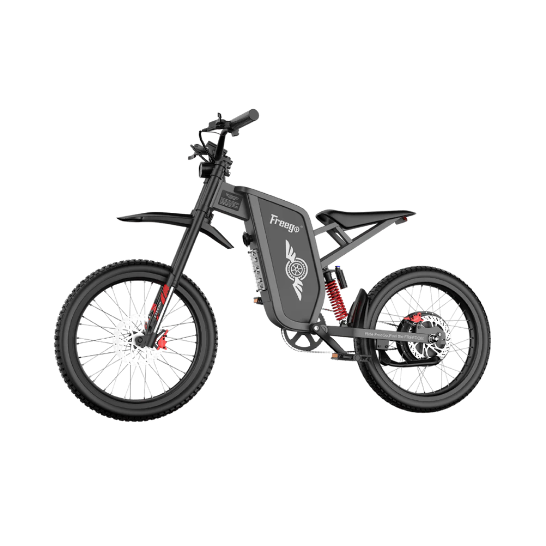 FreeGo X1 Electric Dirt Bike with Pedals – 3000W Peak Motor | 37 MPH | All-Terrain eBike
