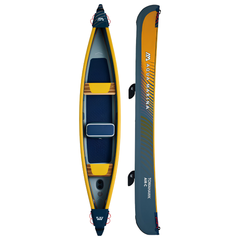 Aqua Marina - Tomahawk AIR-C 15'8" High Pressure Speed Canoe top and side view showing full canoe shape