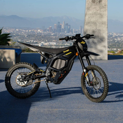 FreeGo Nova 5 Mid-Drive Off-Road Electric Dirt Bike black front angle outdoor view
