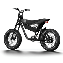 Himiway C5 Sport electric bike rear angled view in black with long saddle and fat tires