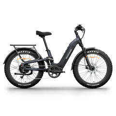 Himiway D5 2.0 ST electric bike in Space Grey side view with rear rack and fat tires