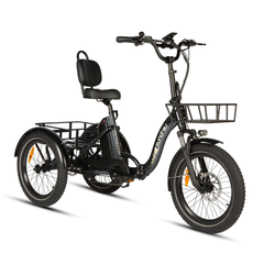 Eunorau ONE-TRIKE 2.0 front three-quarter view in black