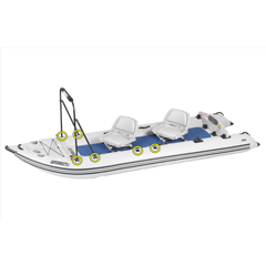 Sea Eagle 437ps Paddleski – Start Up Package side and top view showing mounting points