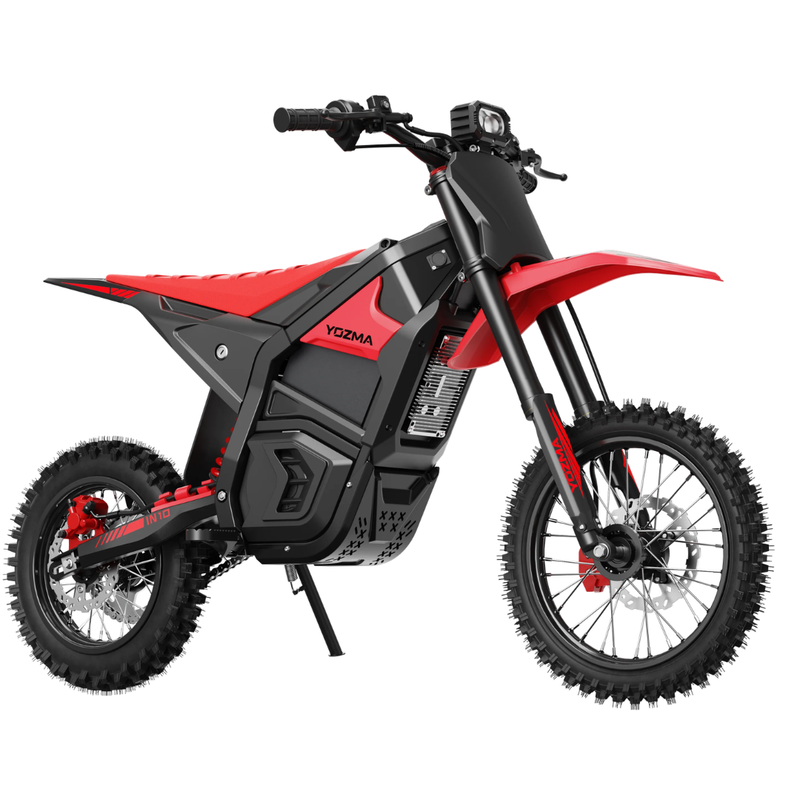 Yozma IN 10 Red Electric Dirt Bike Angled Front View