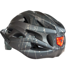 Adult Helmet – rear angled view with integrated rear safety light