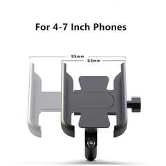 Smartphone Adjustable Holder For Electric Bicycle – size guide showing supported dimensions for 4 to 7 inch phones