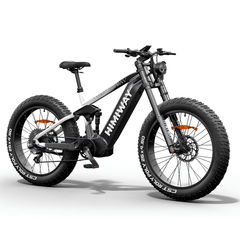 Himiway D7 Pro electric hunting bike front angled view with fat tires and suspension fork