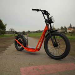 Eunorau JUMBO electric scooter in orange outdoors