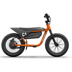 Himiway C1 Kids eBike in Coral side view with compact frame and wide tires
