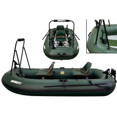 Sea Eagle STS10 Stealth Stalker – Pro Package side view with swivel seats and support frame