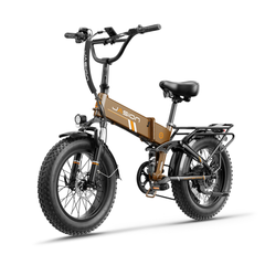 Jasion Hunter Pro Beast Brown
 electric fat tire bike rear three-quarter view