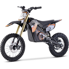 MotoTec 48V Pro 1800W Electric Dirt Bike front three-quarter view in Orange