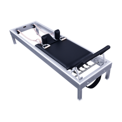 Angled view of Legacy Pilates Apparatus 86" / 89" Aluminum Pilates Reformer