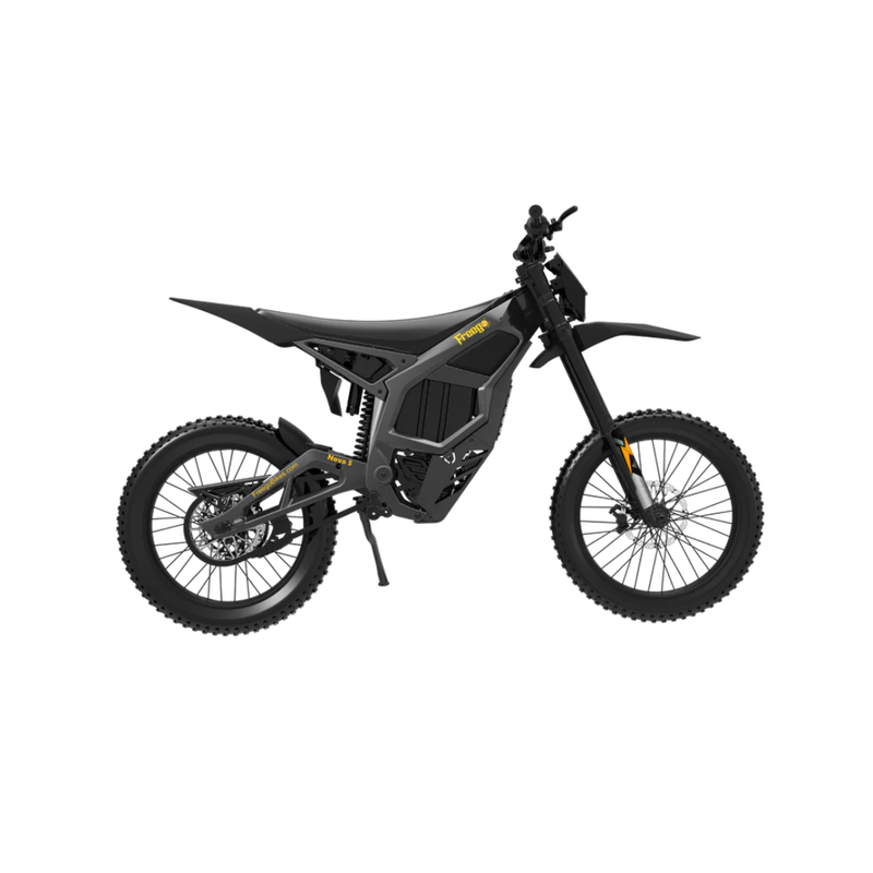FreeGo Nova 5 Mid-Drive Off-Road Electric Dirt Bike black studio side view