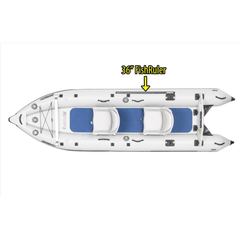 Sea Eagle 437ps Paddleski – Start Up Package overhead view showing 36-inch fish ruler