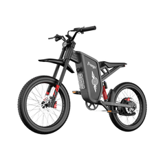FreeGo X1 Electric Dirt Bike black front angle studio view
