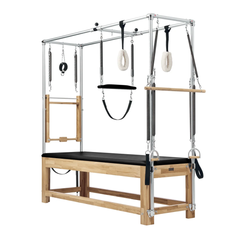 Legacy Pilates Apparatus Pilates Cadillac in Oak – full apparatus with natural oak frame