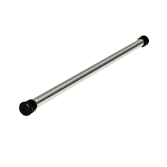 Metal Pilates reformer roll-down bar with black end caps